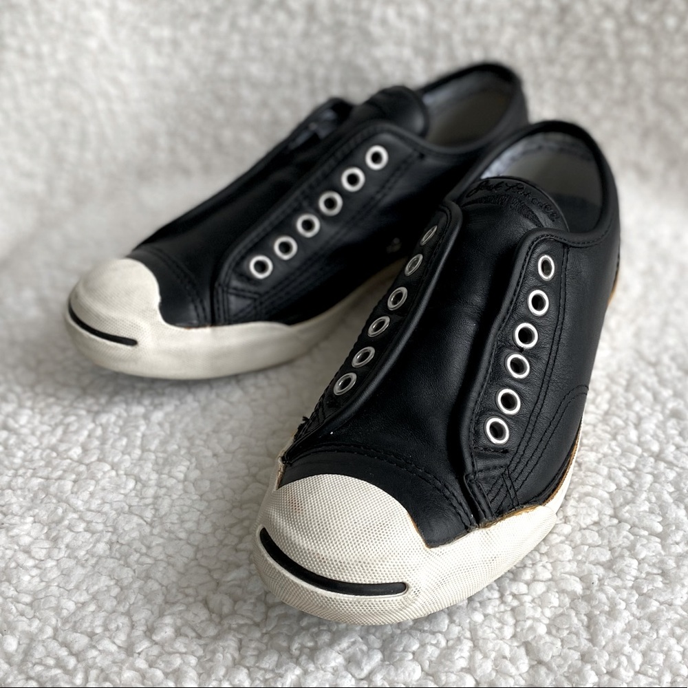 Converse Jack Purcell Unisex Leather Slipon Sneakers - Picture 3 of 16